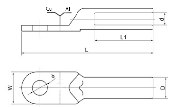 Cable Lug DTL-1 drawing