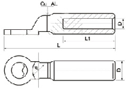 Bimetallic Cable Lugs DTL-2 drawing